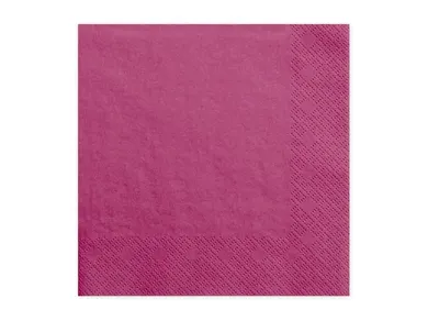 PartyDeco, papierowe serwetki jednorazowe, Lunch Classic, różowe ciemne, 33 cm, 20 szt.