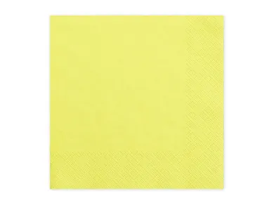 PartyDeco, papierowe serwetki jednorazowe, Lunch Classic, żółte, 33 cm, 20 szt.