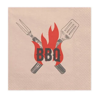 PartyDeco, serwetki papierowe, bbq, 33-33 cm, 20 szt.