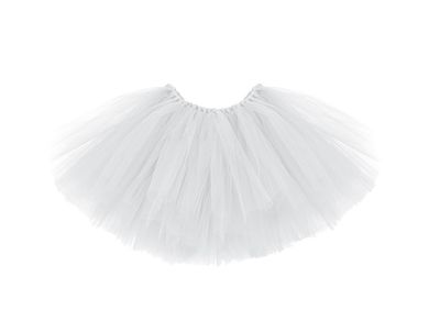 PartyDeco, spódniczka baletowa tutu, biały, 60-30 cm