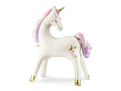 PartyDeco, stojący balon foliowy, Jednorożec, 95-86 cm