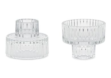 PartyDeco, świecznik szklany z rantem 2w1, 6.5-5.5 cm, 4 szt.