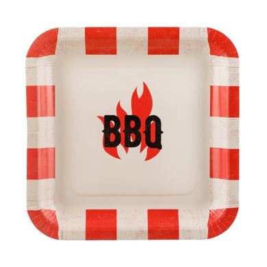 PartyDeco, talerzyki papierowe, bbq, 26-26 cm, 6 szt.