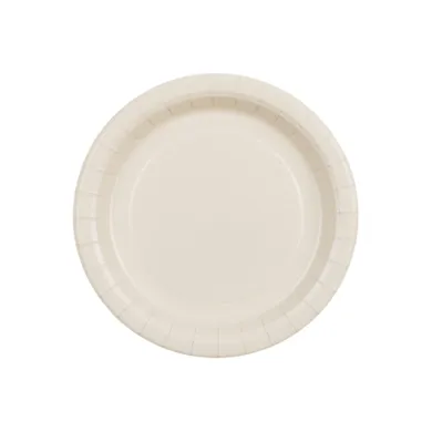 PartyDeco, talerzyki papierowe, beż, 18 cm, 6 szt.