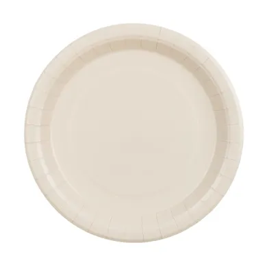 PartyDeco, talerzyki papierowe, beż, 23 cm, 6 szt.
