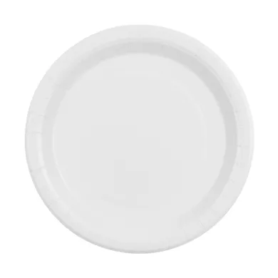 PartyDeco, talerzyki papierowe, biały, 23 cm, 6 szt.