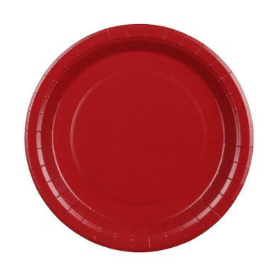 PartyDeco, talerzyki papierowe, ciemny czerwony, 23 cm, 6 szt.