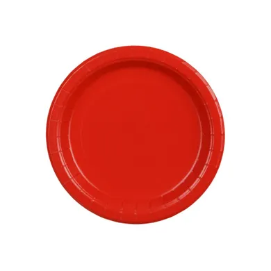 PartyDeco, talerzyki papierowe, czerwony, 18 cm, 6 szt.