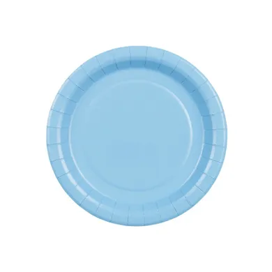 PartyDeco, talerzyki papierowe, jasny niebieski, 18 cm, 6 szt.