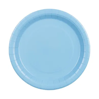 PartyDeco, talerzyki papierowe, jasny niebieski, 23 cm, 6 szt.