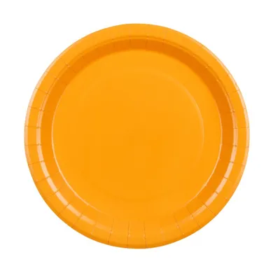 PartyDeco, talerzyki papierowe, jasny pomarańczowy, 23 cm, 6 szt.