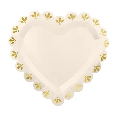 PartyDeco, talerzyki papierowe, serce, 26-24.5 cm, 6 szt.