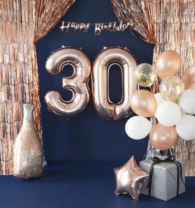 PartyPal, kurtyna dekoracyjna, różowa, szampańskie złoto, 100-200 cm