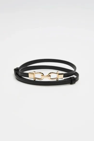 Pasek damski, czarny, Moodo