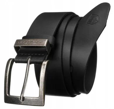 Pasek męski, czarny, skórzany, Peterson