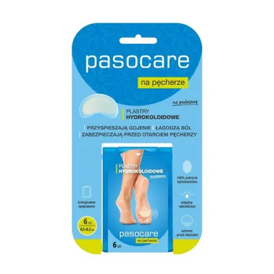 Pasocare, Specialist Plus, plastry hydrokoloidowe na pęcherze, na podeszwę stóp, 6 szt.