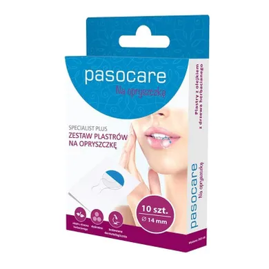 Pasocare, Specialist Plus, zestaw plastrów na opryszczkę, 14 mm, 10 szt.