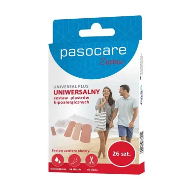 Pasocare, Universal Plus, plastry hipoalergiczne, zestaw uniwersalny, 26 szt.