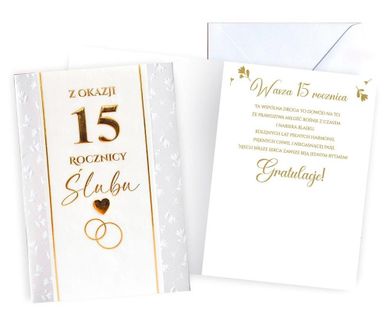 Passion Cards, karnet, Rocznica Ślubu 15
