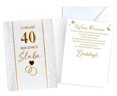 Passion Cards, karnet, Rocznica Ślubu 40