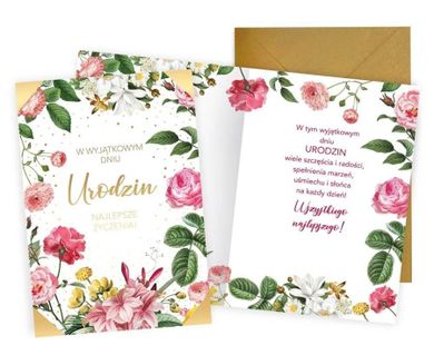 Passion Cards, karnet, W wyjątkowym dniu urodzin, kwiaty