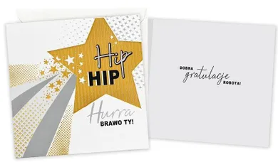 Passion Cards, kartka, Hip Hip Hurra, gwiazdki