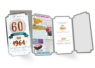 Passion Cards, kartka, urodziny 60, cyfry