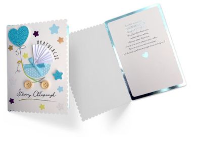Passion Cards, kartka z kopertą, narodziny, B6, chłopiec