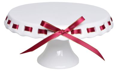 Patera ze wstążką, bordowa, 25 cm