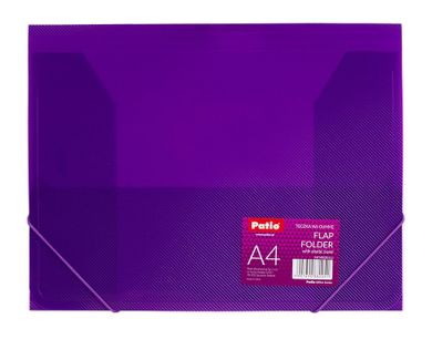 Patio, teczka na gumkę, A4, transparentna, fioletowa, 1 szt.