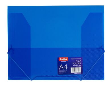 Patio, teczka na gumkę, A4, transparentna, niebieska, 1 szt.