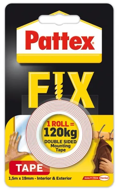 Pattex, Fix, taśma dwustronna, 19mmx1,5m
