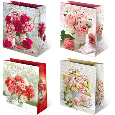 Paw, torebki ozdobne, kwiaty, bukiety, 10 szt.