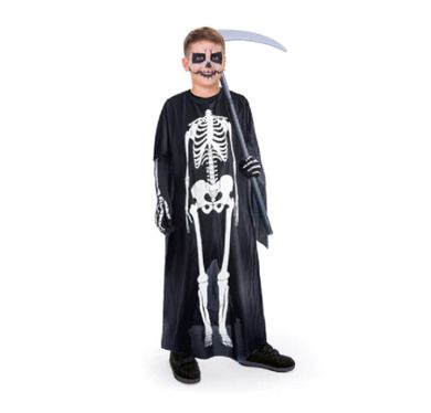 Peleryna ponczo ze szkieletem, strój na halloween, 120 cm