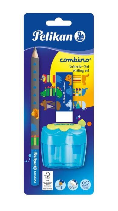 Pelikan, Combino, zestaw: ołówek + temperówka + gumka