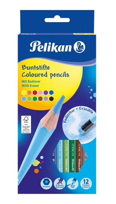 Pelikan, kredki wymazywalne, 12 szt.