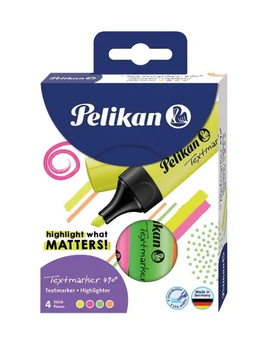 Pelikan, zakreślacz, 4 kolory