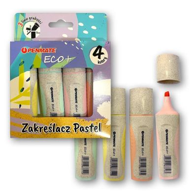 Penmate, Ecco, zakreślasze pastelowe, 4 kolory