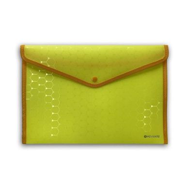 Penmate, koperta PP na zatrzask, żółta, A4, 1 szt.