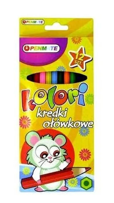 Penmate, kredki, Kolori, ołówkowe, 12 kolorów