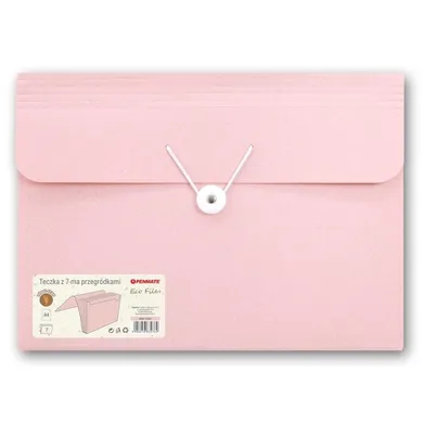 Penmate, teczka przegródkami A4, różowa