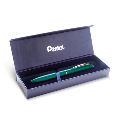 Pentel, eleganckie pióro kulkowe w etui, Energel, zielone, 0,7 mm