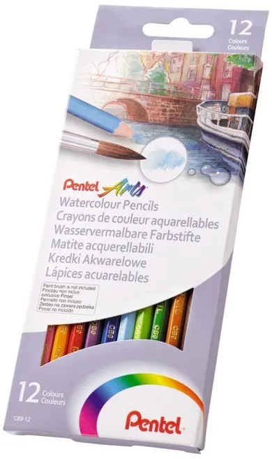 Pentel, kredki akwarelowe, 12 kolorów