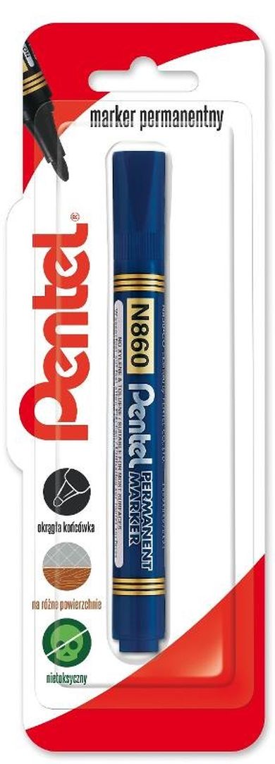 Pentel, marker permanentny z ściętą końcówka, niebieski, 1 szt.