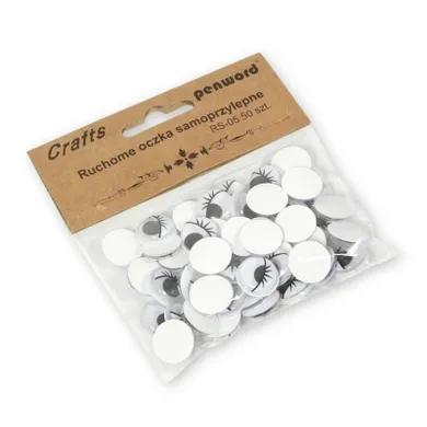 Penword, dekoracje, ruchome oczka, samoprzylepne, 15 mm, 50 szt.