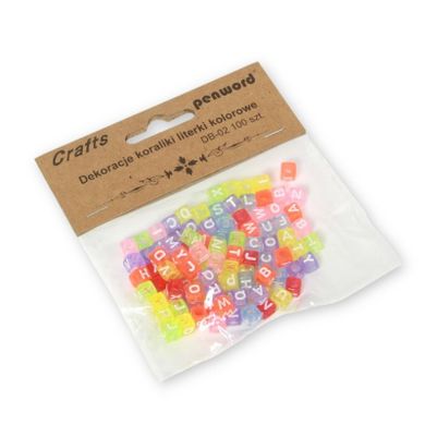 Penword, koraliki do dekoracji, literki kolorowe, 6-6 mm