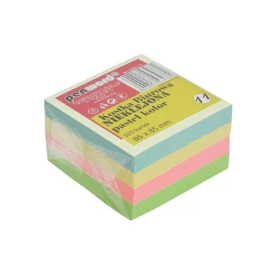 Penword, kostka biurowa nieklejona, pastelowa, 85-85 mm, 520 szt.