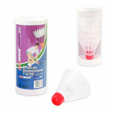 Penword, lotki do badmintona w tubie, białe, 6 szt.