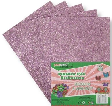 Penword, pianka różowa, brokat, 20-30, 5 szt.