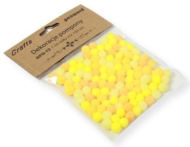 Penword, pompony, żółty, 1 cm, 120 szt.